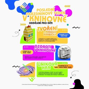 Přijďte si s námi užít poslední dny prázdnin do Oddělení pro děti!